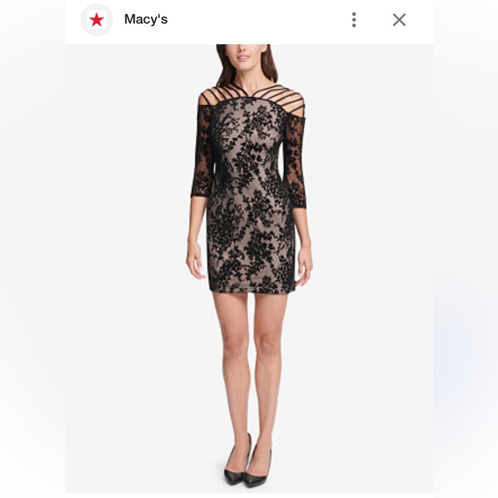 Guess Flocked Velvet Bodycon Dress Size 8